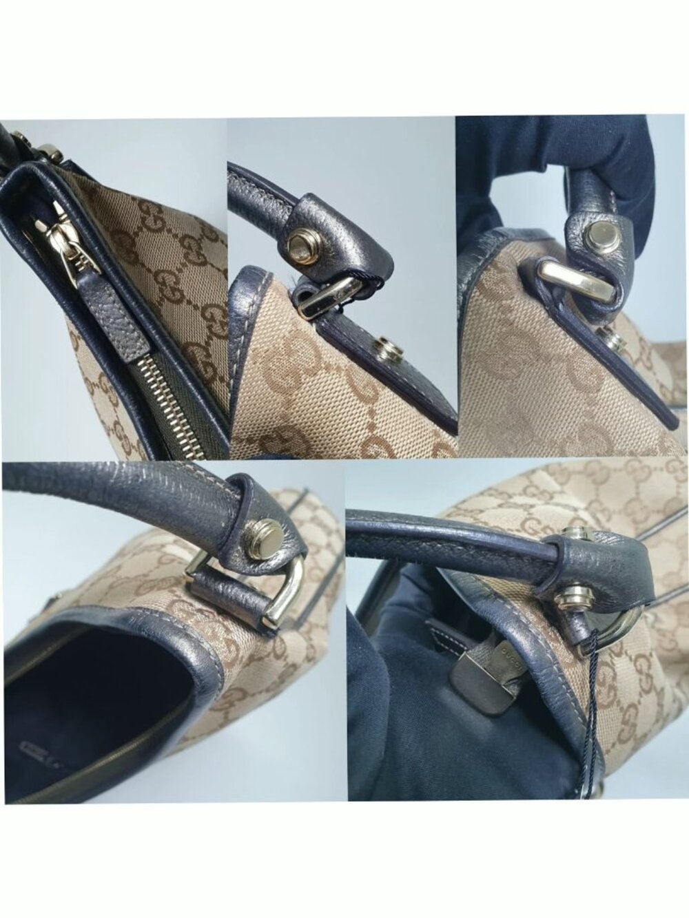 Authentic Gucci GG Canvas Hobo Bag Monogram Shoulder Bag - Picture 6 of 10